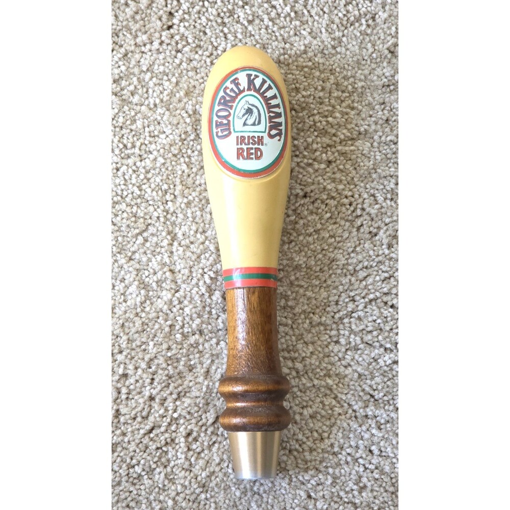 Vintage George Killians Irish Red Wooden Tap Handle Beer Knob